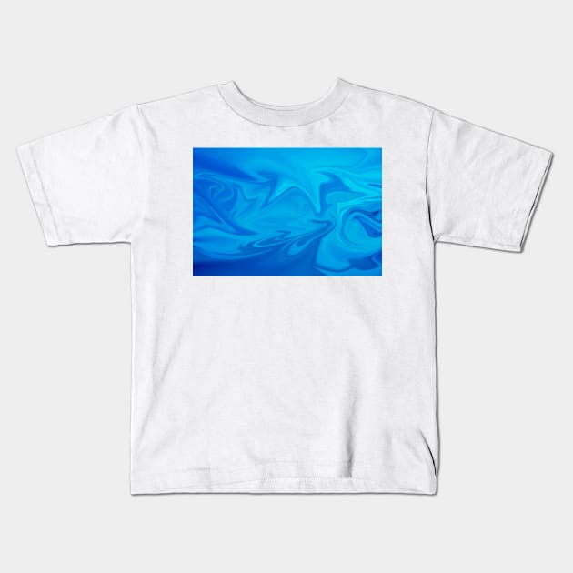 blue liquid color wave Kids T-Shirt by ramith-concept